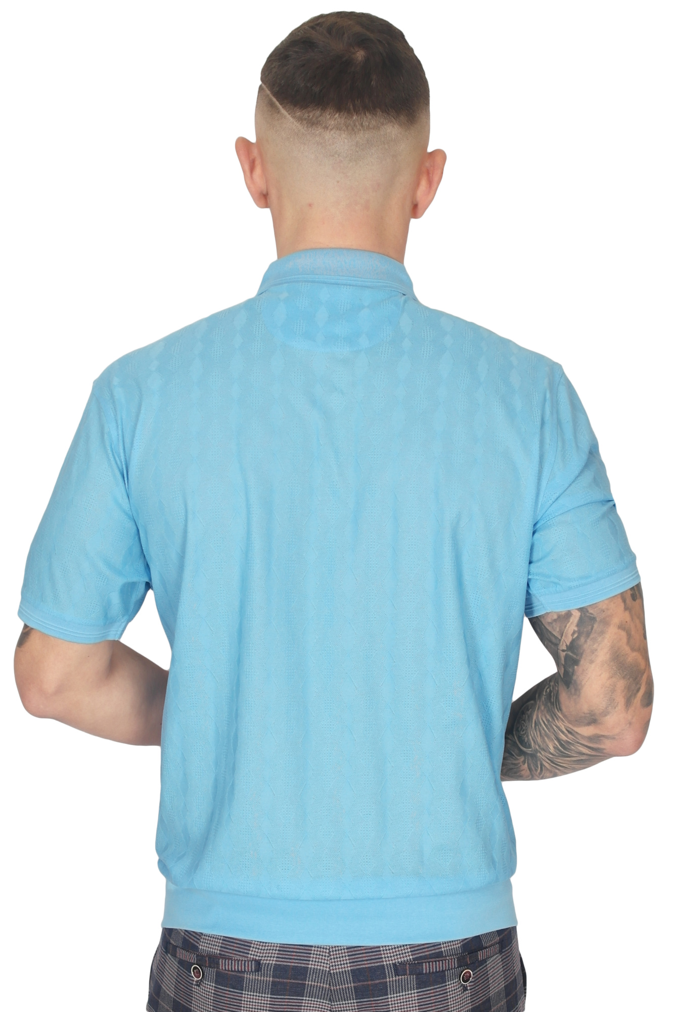 Футболка-поло голуба текстурна WHITE HOUSE