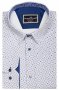Фото Рубашка белая в синий квадратна кнопках GIOVANNI FRATELLI артикул: 1448 Приталені