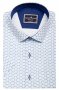 Фото Рубашка с коротким рукавом белая в синий узор GIOVANNI FRATELLI артикул: 1501-11 Приталений крій