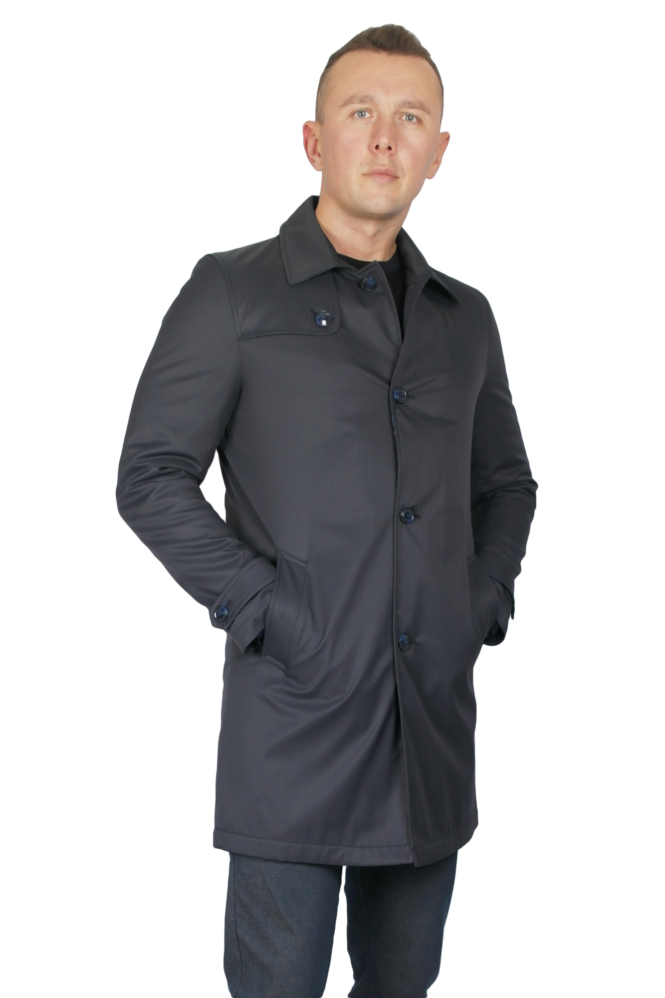 Плащ темно-синій утеплений MAIKLEN