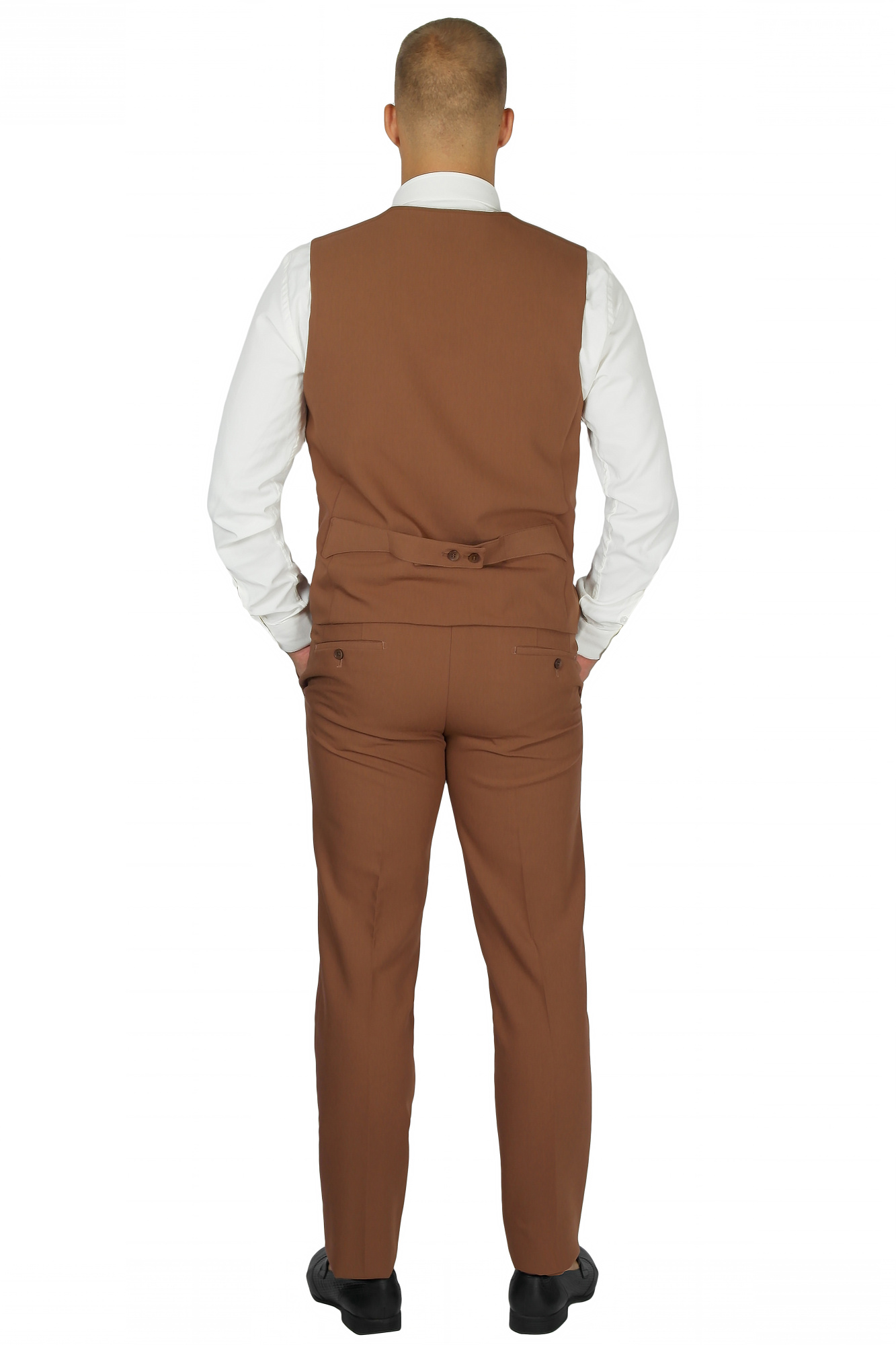 Костюм трійка коричневий однотонний MCR