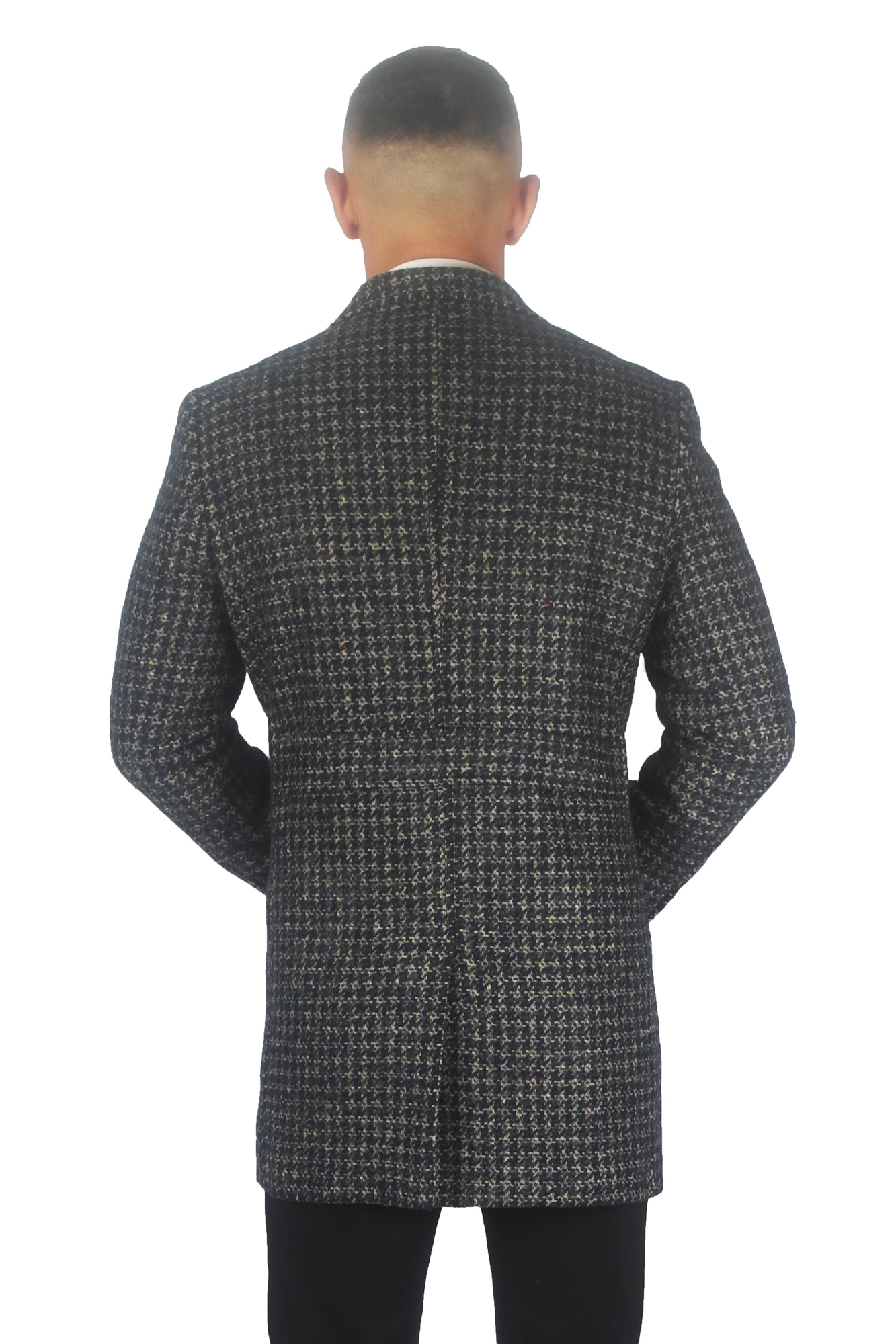 Пальто синее гусиная лапка MCR