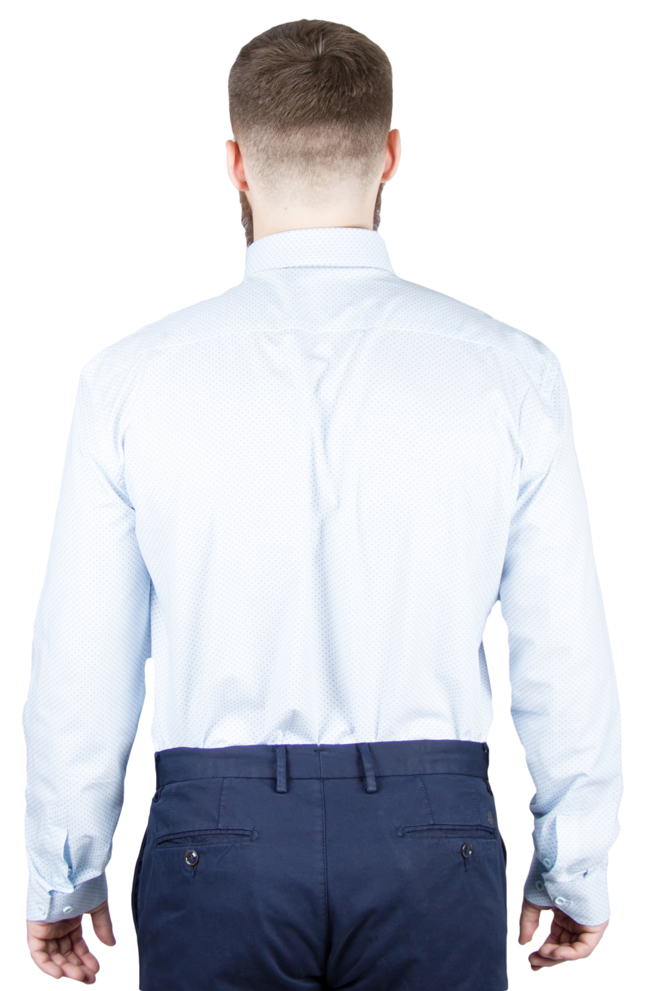 Рубашка голубая в текстурную точку GIOVANNI FRATELLI