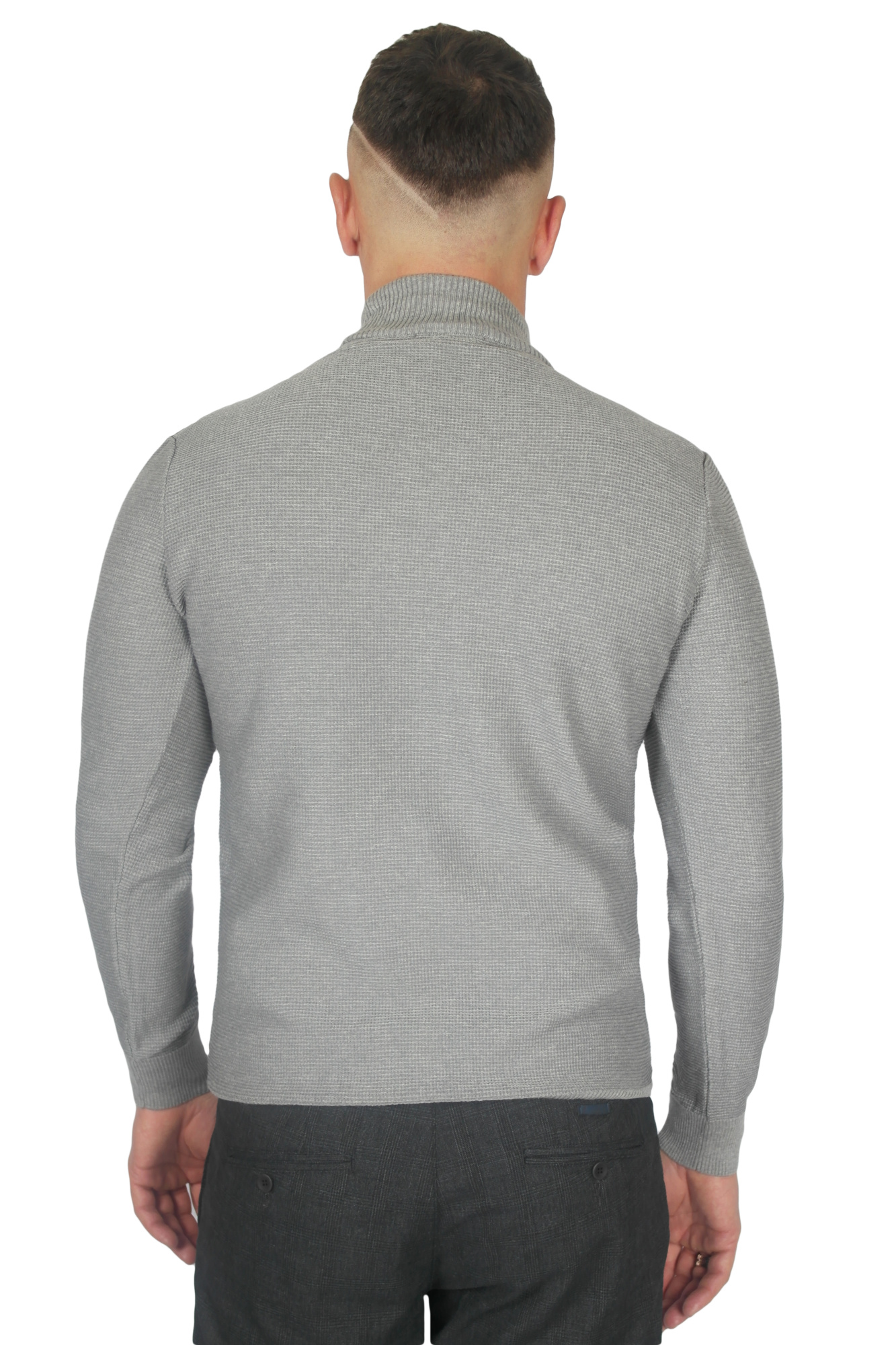 Светр гольф світло-сірий текстурний MCR