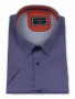 Фото Рубашка c коротким рукавом синяя в узор Giovanni Fratelli артикул: 5016 Приталений крій