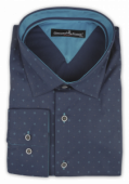 Фото Рубашка синяя Giovanni Fratelli артикул: 2904-1 Приталені