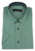 Фото Рубашка с коротким рукавом мятная Giovanni Fratelli артикул: 4036-1 Приталений крій