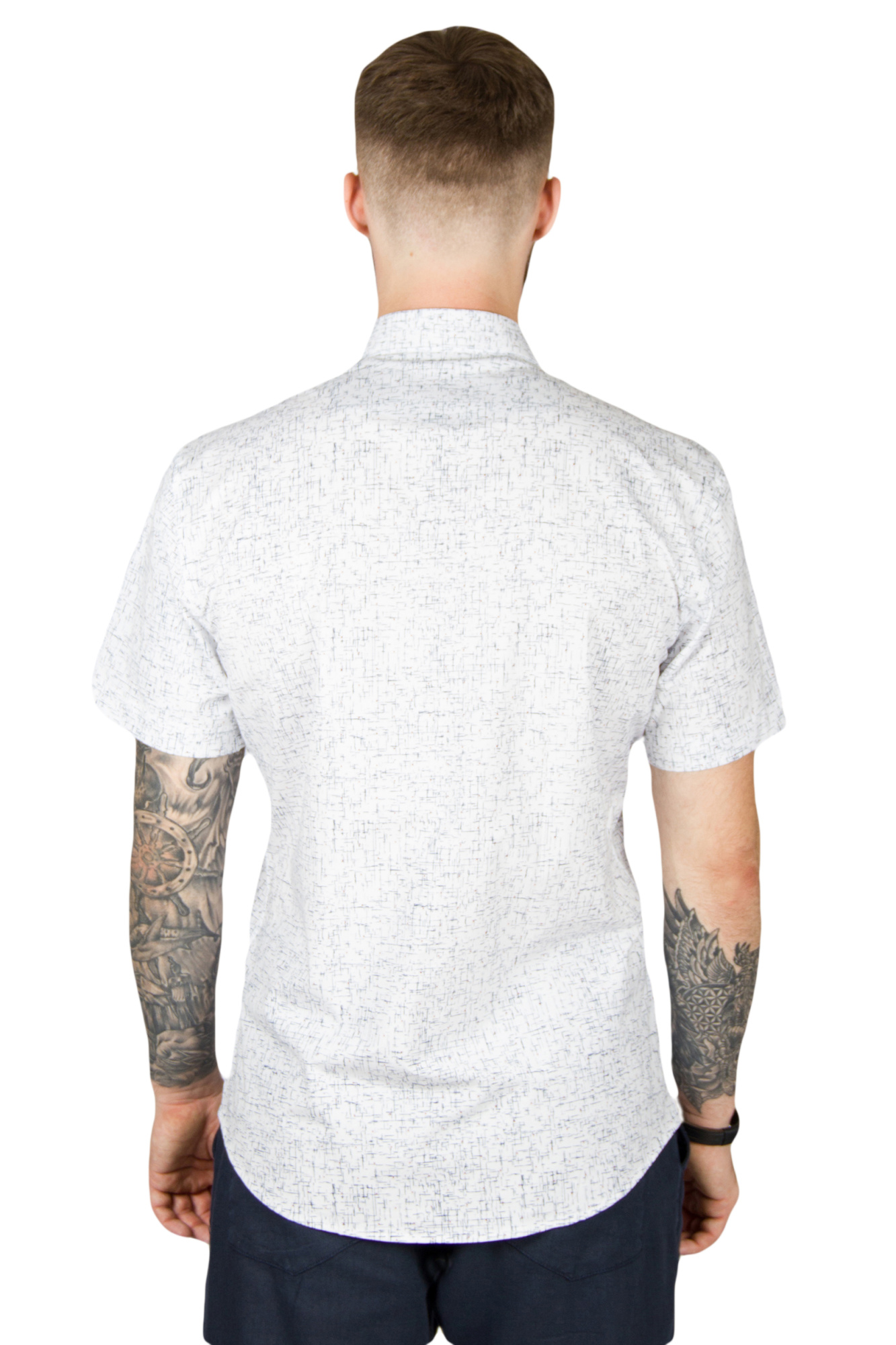 Рубашка с коротким рукавом белая в рисунок Giovanni Fratelli