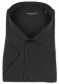 Фото Рубашка с коротким рукавом черная с карманом Romano Botta артикул: 26928 Класичний крій