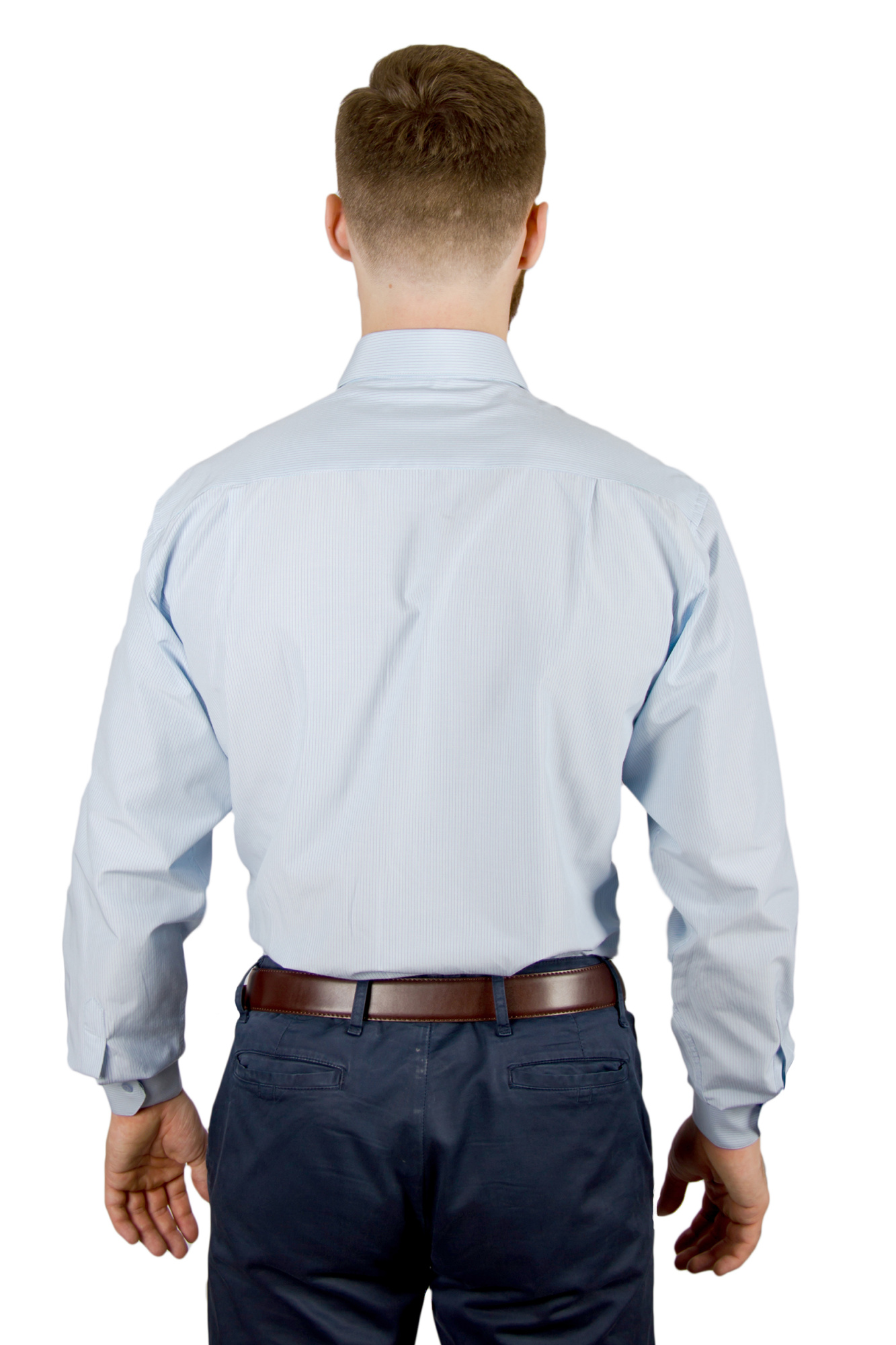 Рубашка голубая в полоску  Giovanni Fratelli