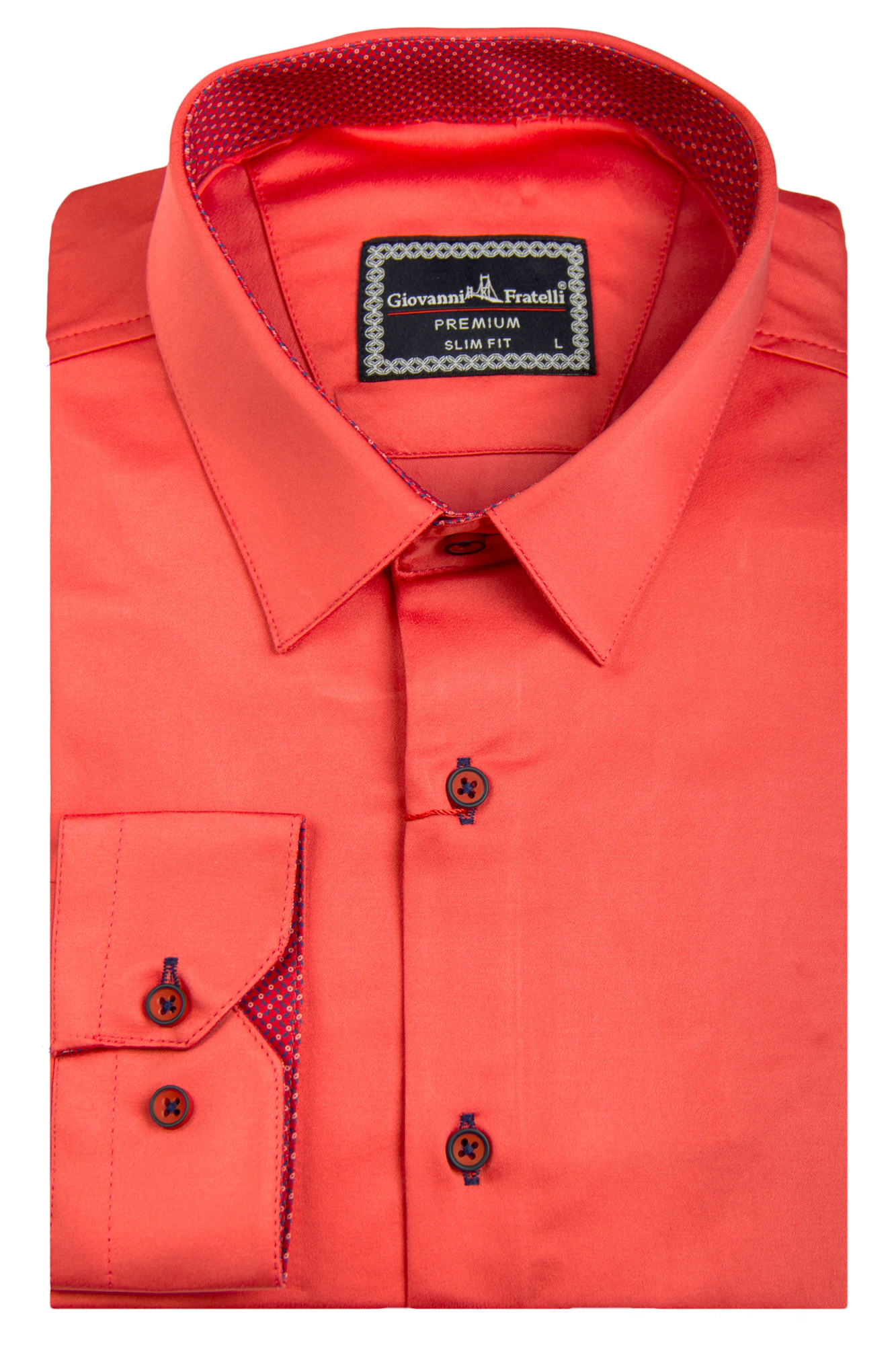 Рубашка коралловая однотонная GIOVANNI FRATELLI