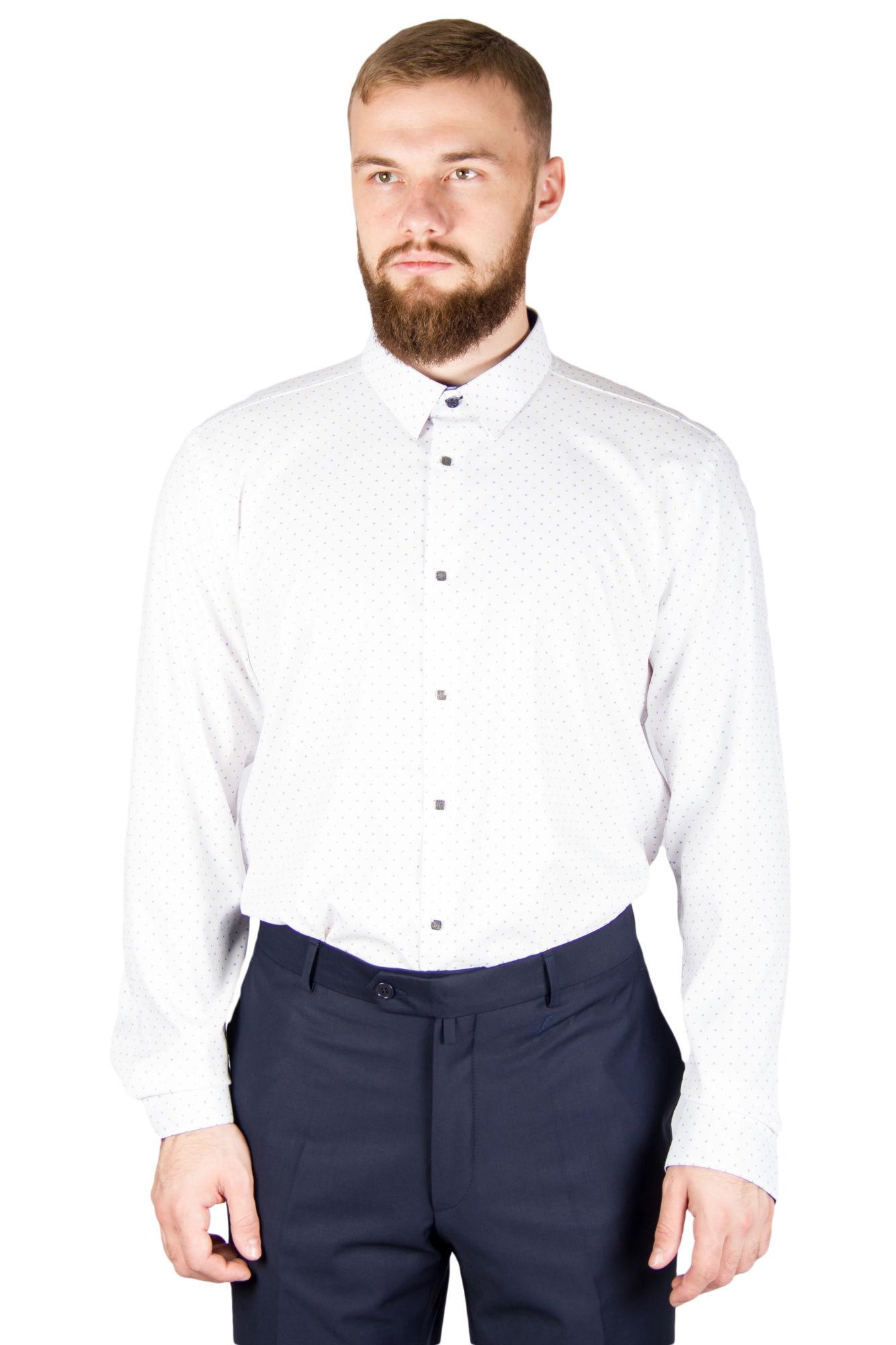 Рубашка белая цветной узор Giovanni Fratelli