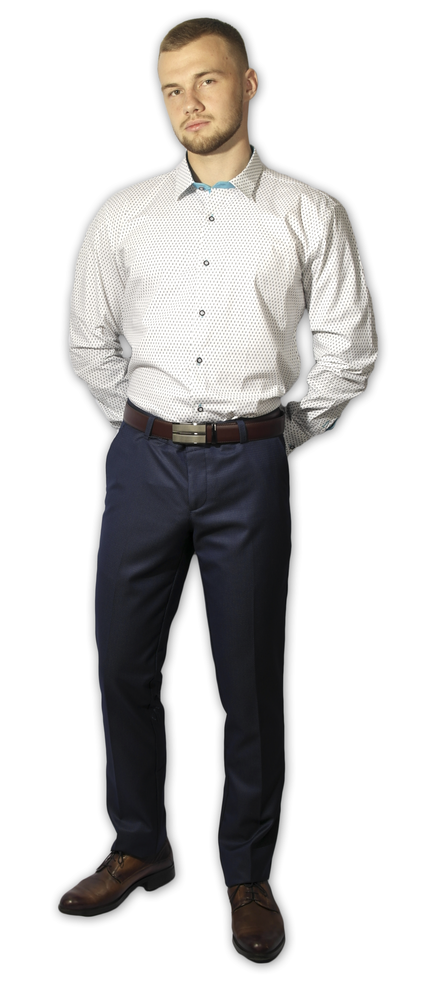 Рубашка серая в серый и красный квадрат Giovanni Frateli