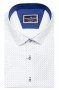 Фото Рубашка с коротким рукавом белая в голубой узор GIOVANNI FRATELLI артикул: 1501 Приталений крій