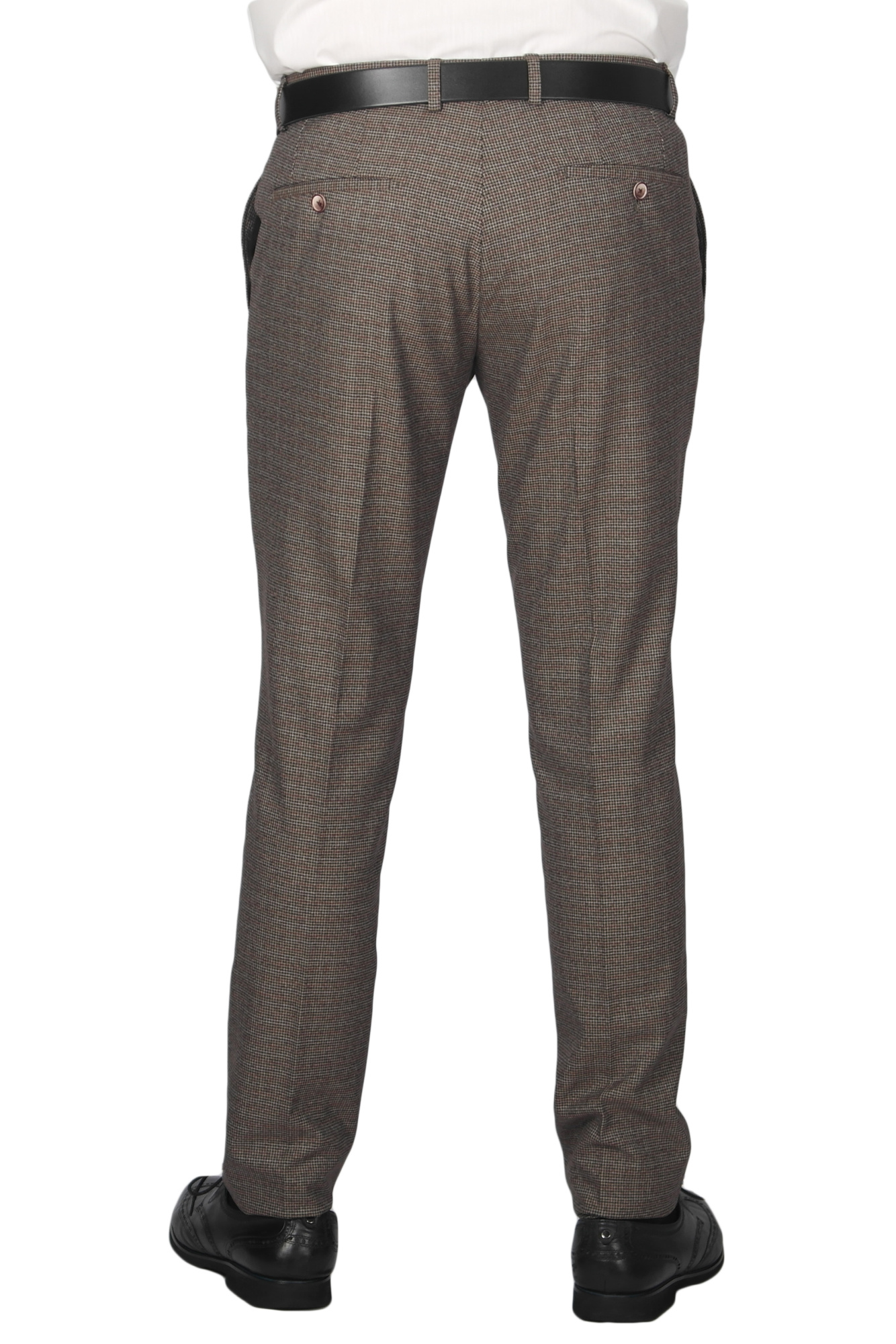 Костюм тройка коричневый в мелкую клетку MCR