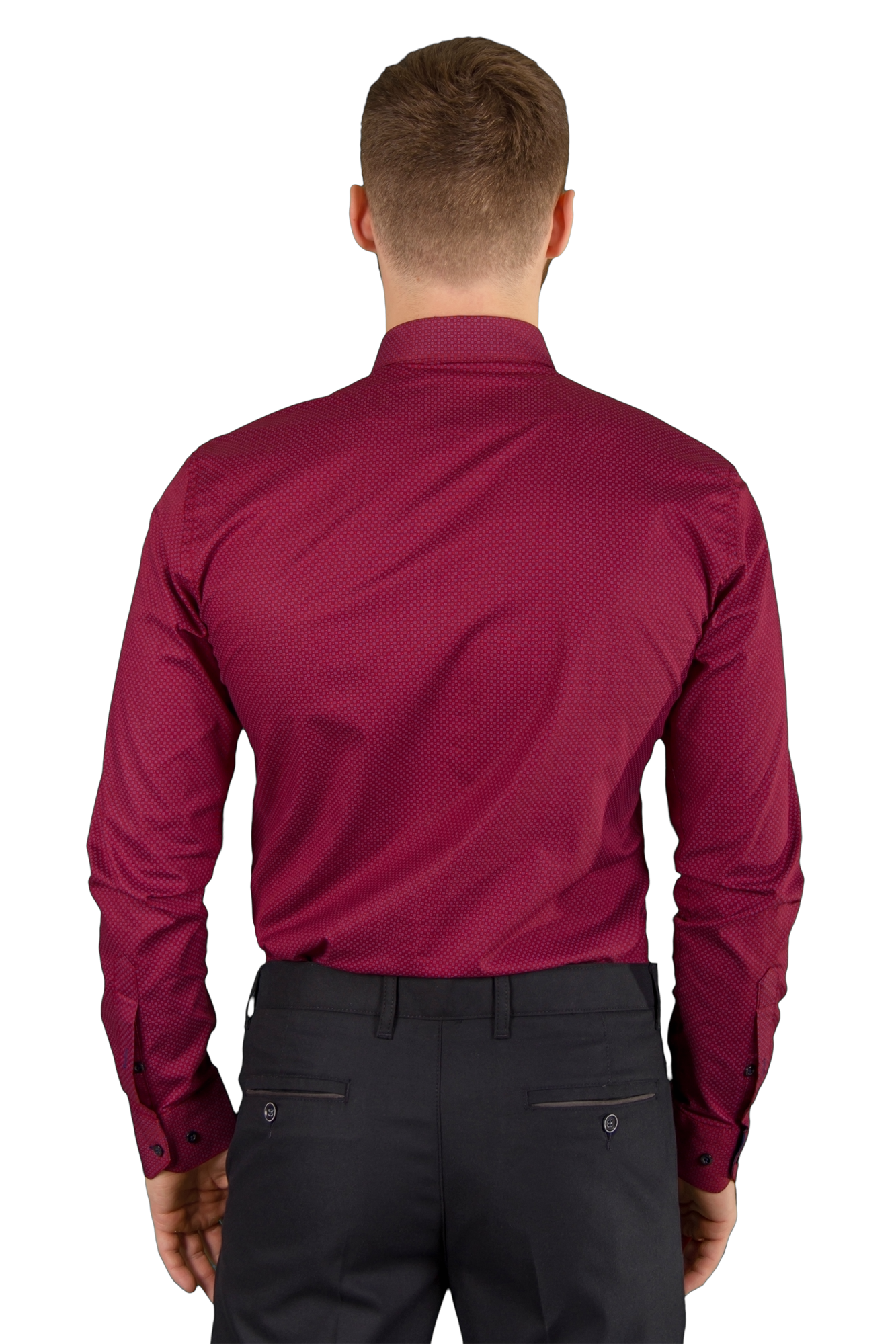 Рубашка бордовая с рисунком на кнопках  Giovanni Fratelli