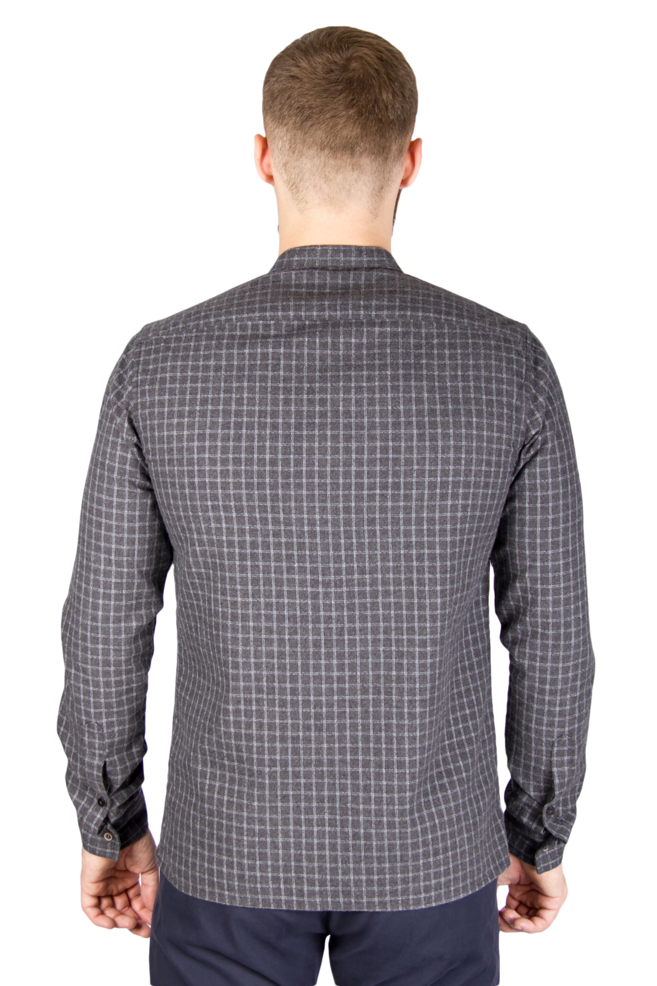 Рубашка серая в клетку ALTATENSIONE