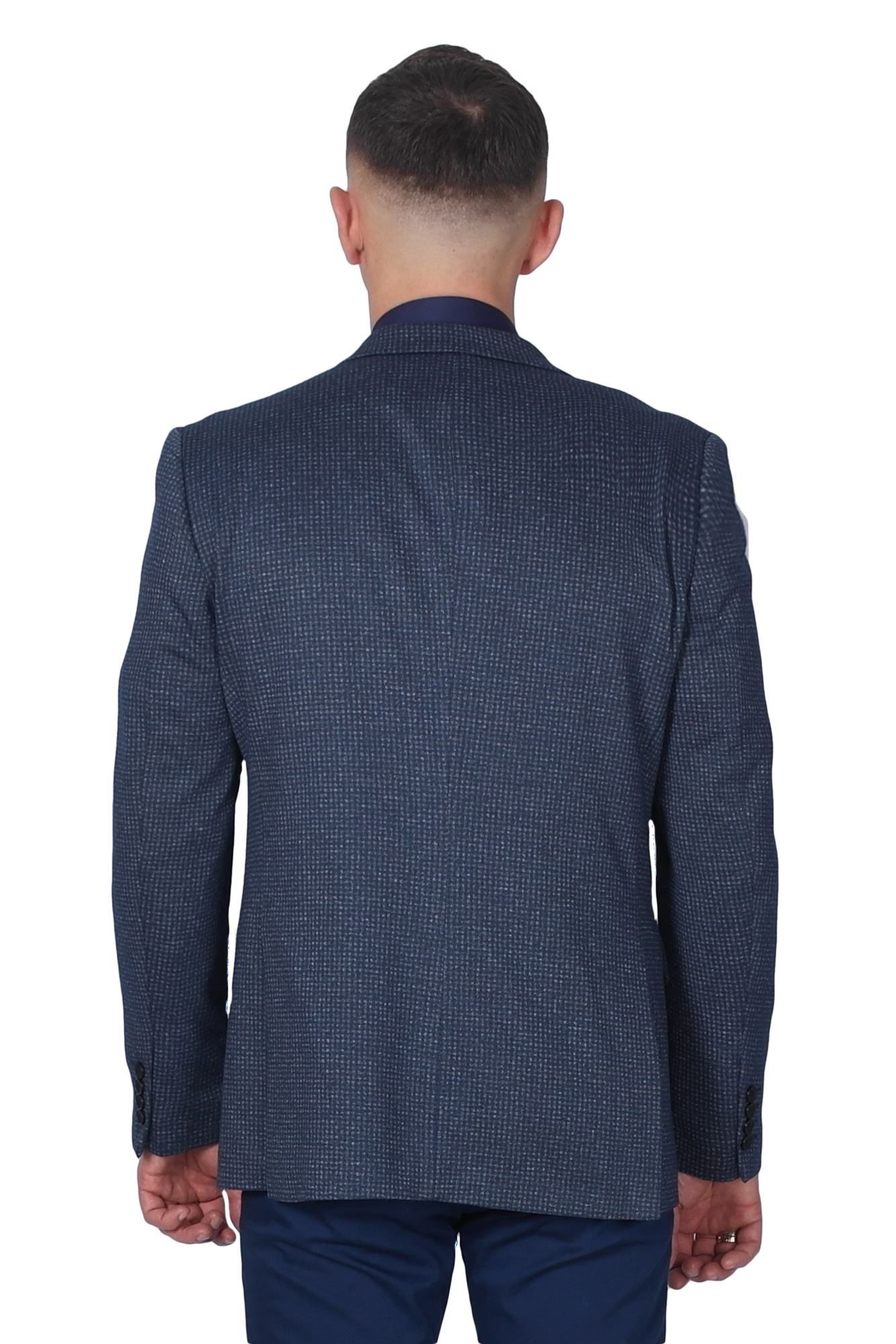 Пиджак тёмно-синий в мелкую серую клетку TONY CASSANO