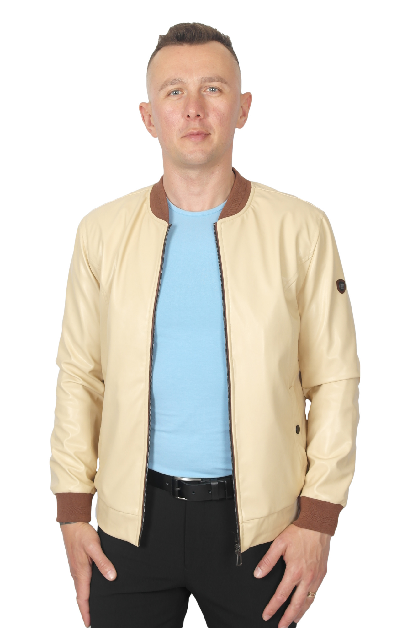 Ветровка світло-бежева екошкіра MCR