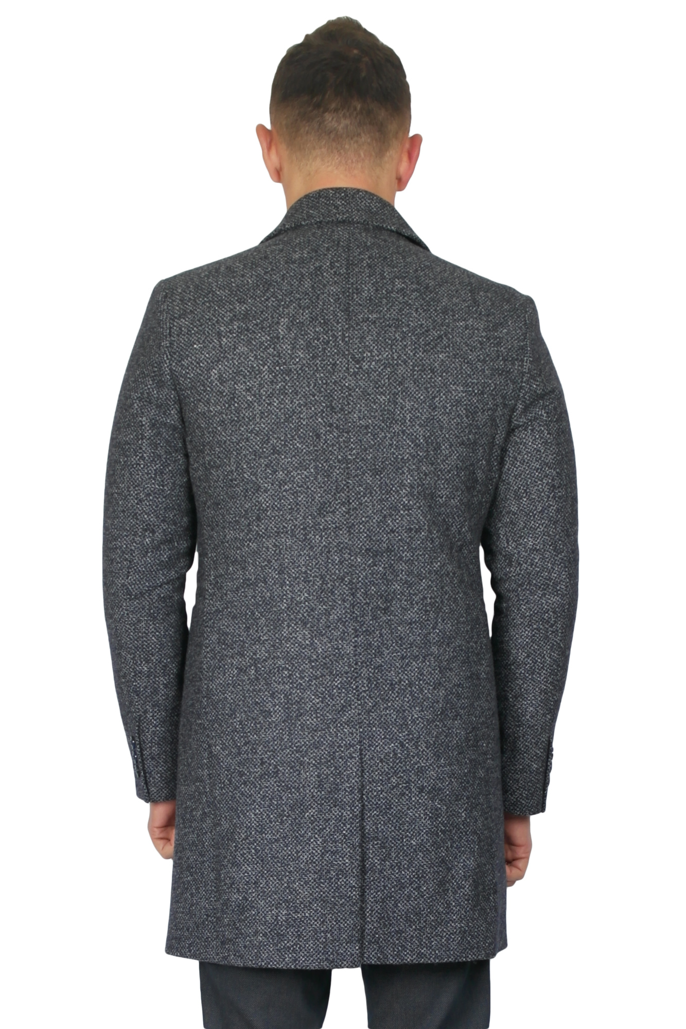 Пальто синьо-сіре меланж MAIKLEN