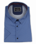 Фото Рубашка c коротким рукавом синяя в голубой узор Giovanni Fratelli артикул: 5016-2 Приталений крій