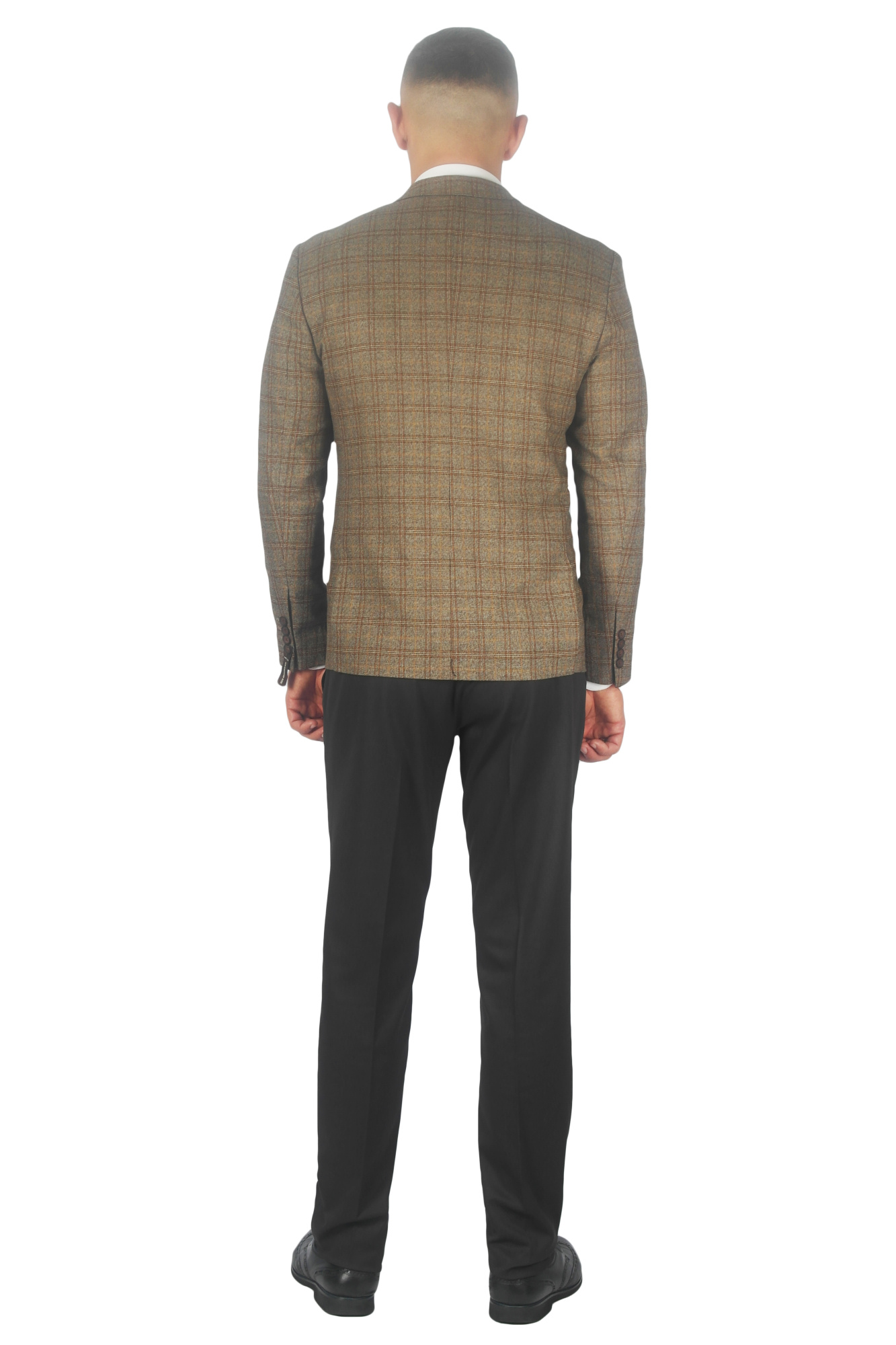 Костюм тройка коричневый в клетку MCR