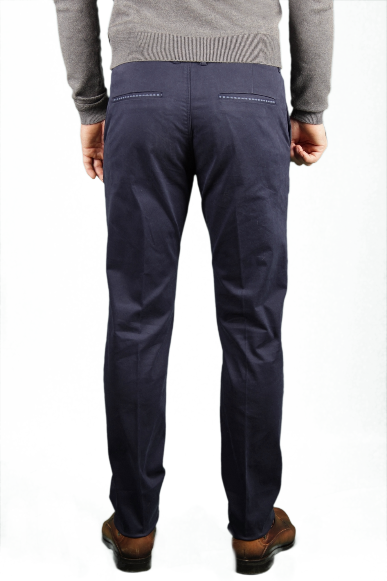 Брюки тёмно-синие котоновые NO EXSS