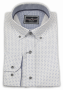 Фото Рубашка белая с голубым рисунком Giovanni Fratelli артикул: 4080 Приталені