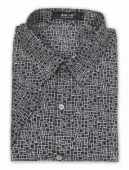 Фото Рубашка с коротким рукавом черная Long Goun артикул: 260157-1 Класичний крій