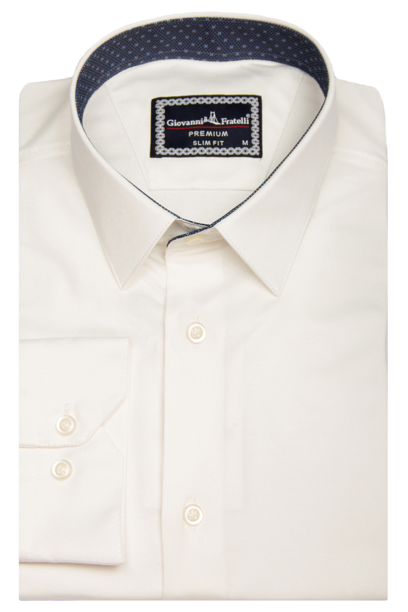 Рубашка айвори однотонная GIOVANNI FRATELLI