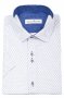 Фото Рубашка c коротким рукавом белая синий узор Giovanni Fratell артикул: 9012 Класичний крій